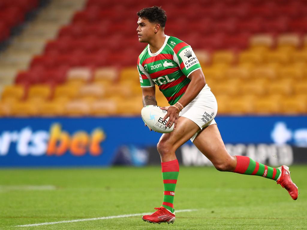 The Rabbitohs were forced to abandon a pre-season training camp at Latrell Mitchell’s Taree property. Picture: Chris Hyde/Getty Images