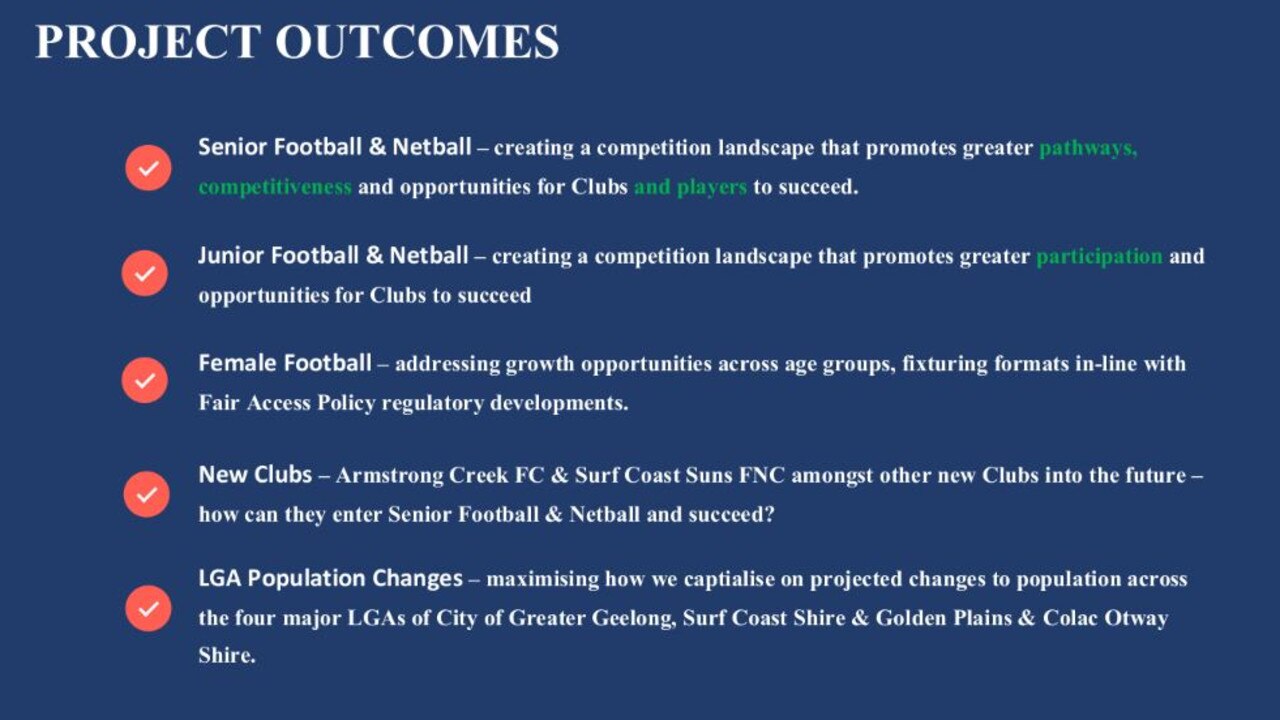 Project outcomes from the proposal.