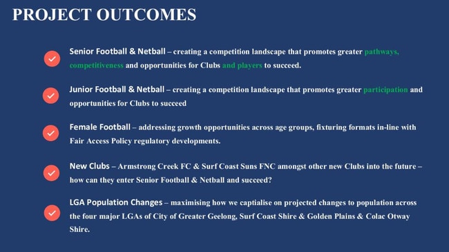 Project outcomes from the proposal.