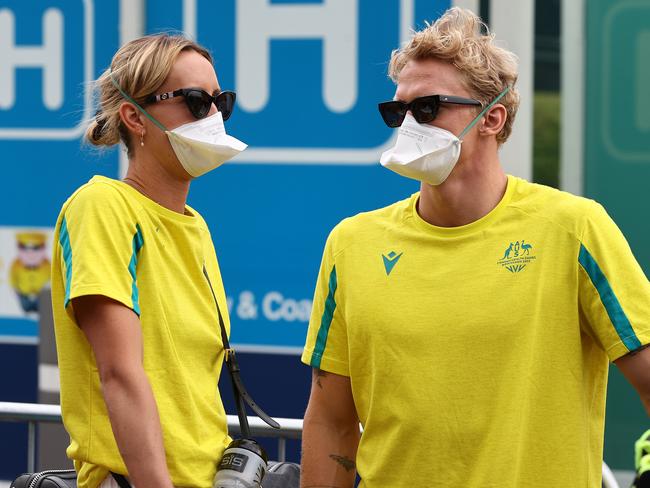 While Aussie athletes will wear masks indoors at the Games they will be permitted to march in the opening ceremony without them. Picture: Michael Klein