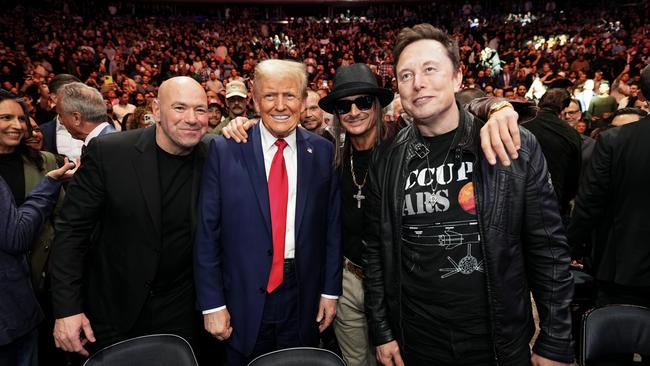 Dana White, President-elect Donald Trump, Kid Rock and Elon musk. Photo by Chris Unger/Zuffa LLC.