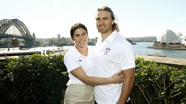 Rugby lovers Charlotte Caslick and Lewis Holland competed in the Australian Women's and Men's Olympic Rugby 7's teams respectively. Picture: John Appleyard / News Corp Australia