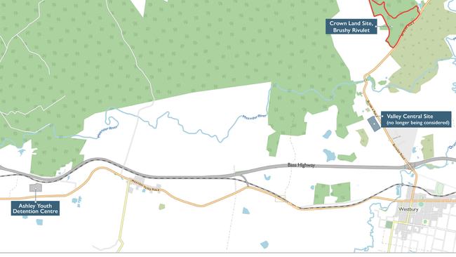 Northern Regional Prison flat map Deloraine to Westbury. Picture: SUPPLIED