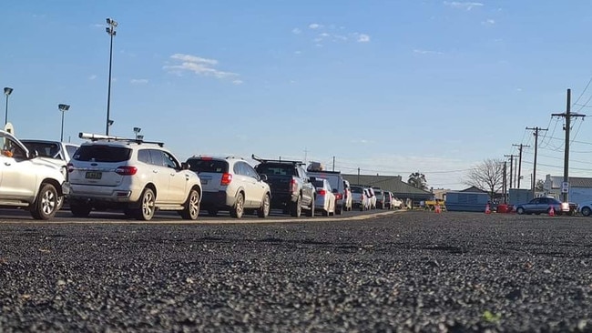 A drive-through testing clinic at Dubbo Showground. Picture: Jennifer Hoar