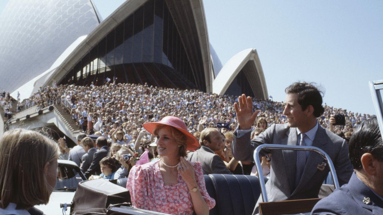 Crowds packed onto the Opera House steps when Princess Diana and Prince Charles visited in 1983. Picture: Bryn Colton/Bob Thomas/Popperfoto via Getty Images/Getty Images