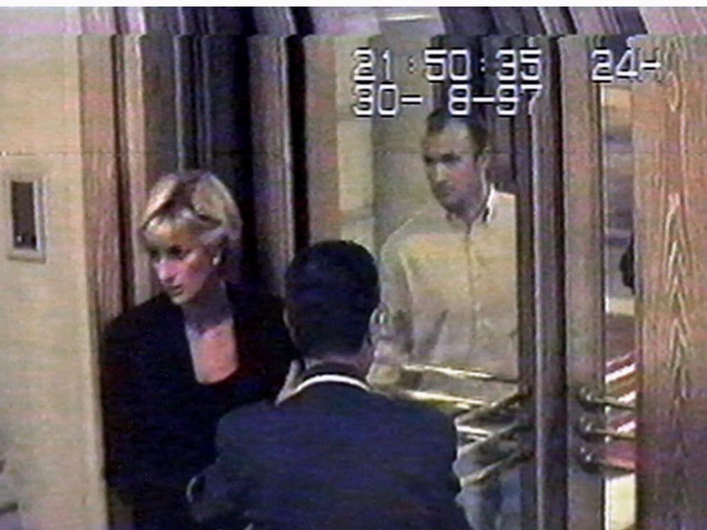 Princess Diana is seen leaving the Ritz Hotel in Paris on the night she died. Picture: Supplied 