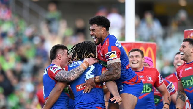 The Knights’ finals dream is well and truly alive, as they leap past Parramatta on the ladder. Picture: NRL Imagery.