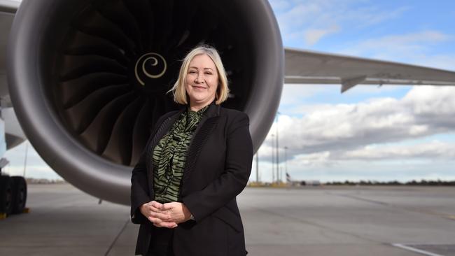 Lorie Argus, chief executive of Melbourne Airport, says the return of travel after the pandemic has been ‘challenging but exciting’. Picture: Nicki Connolly