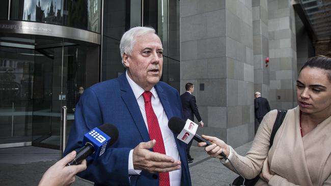 Clive Palmer speaks to the media at the Perth Supreme Court. Picture: AAP