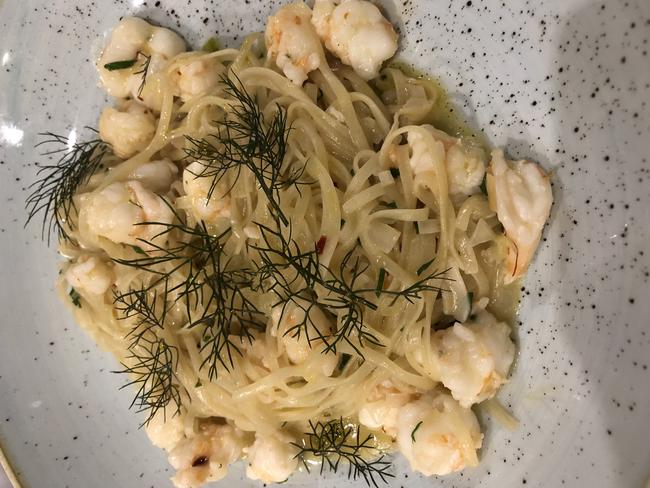 The prawn pasta at Polpetta restaurant