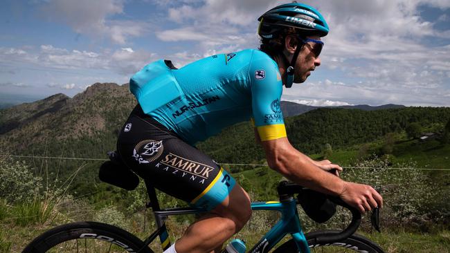 Italian rider Fabio Felline trains in Lanzo Valley, near Turin, Piedmont. Picture: AFP