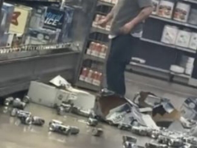 A video of a disgruntled beer drinker taking his frustration out at a Walmart in the US has gone viral overnight.