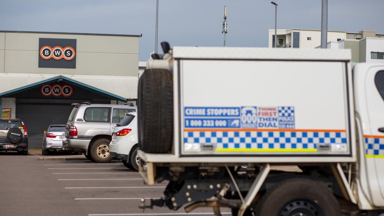 A group of youths allegedly broke into Nightcliff Woolworths to then access the internal door to the BWS early Thursday morning. Picture: Floss Adams.