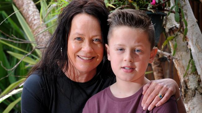 Lynda Sherlock’s son, Zac, is assisted directly from a donation fund set up by Richard Pratt and the Murdoch Institute. Picture: Andrew Henshaw