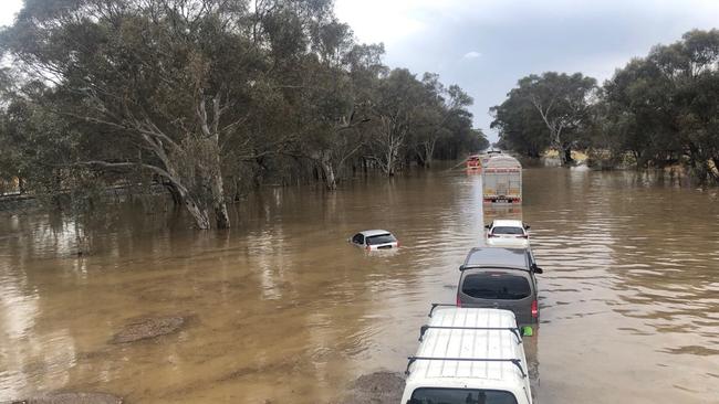 The Hume Freeway near Wangaratta was a sight to behold. Picture: Taylor McPhail