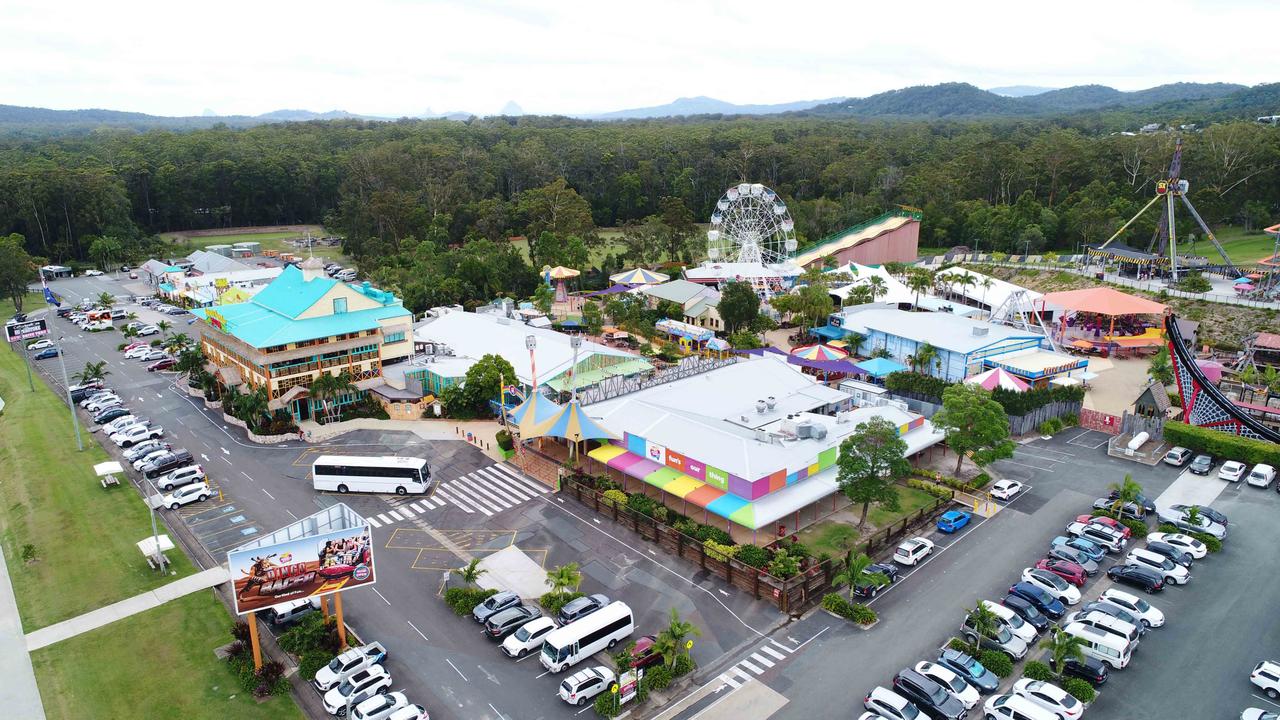 A pair has been rescued from a ride at Aussie World on the Sunshine Coast. Picture: Patrick Woods.