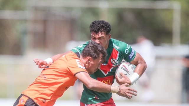 Jared Horne playing club football for Wynnum Manly. Picture: Stephen Archer