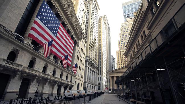 Wall Street is deserted at the height of the crisis. Picture: AFP.