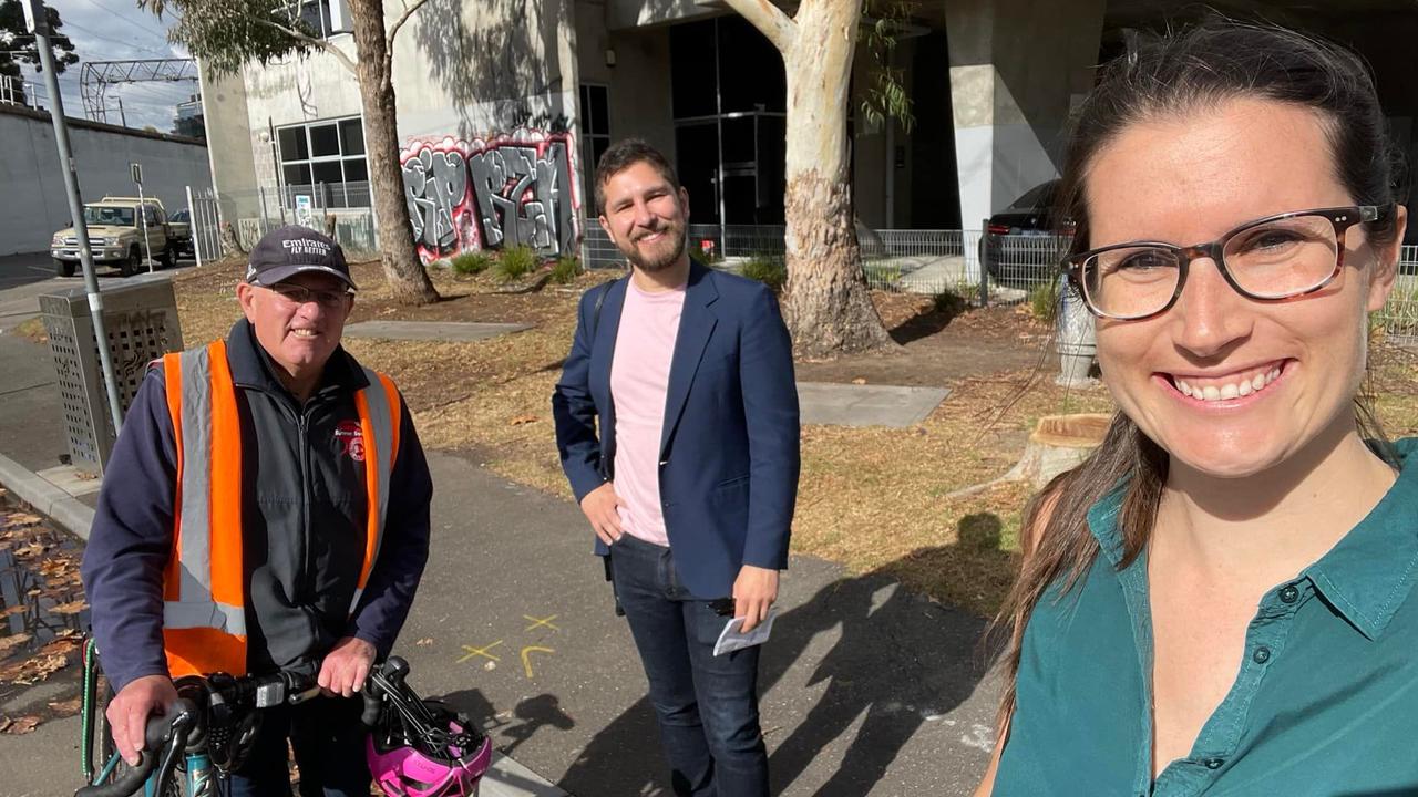 Edward Crossland, centre, with Herschel Landes and Sophie Wade. Picture: Facebook