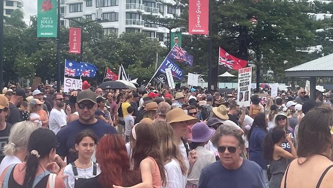 ‘Pro-choice’ supporters, hearing One Nation Senator Pauline Hanson speak at Broadbeach over the weekend.