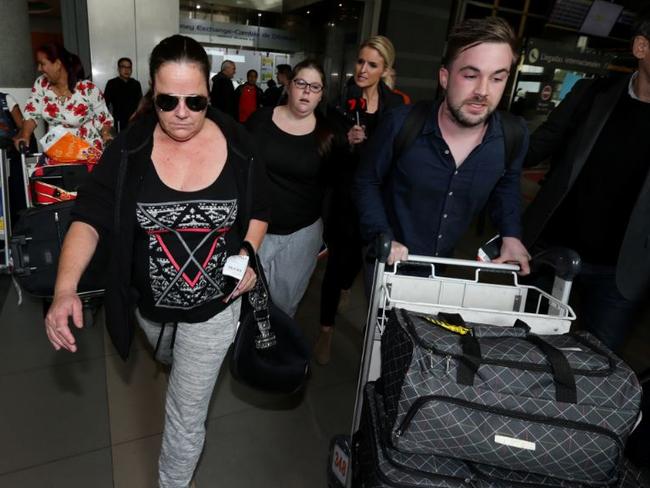 Cassandra Sainsbury's mum Lisa Evans and sister Khala Sainsbury arrive at El Dorado international