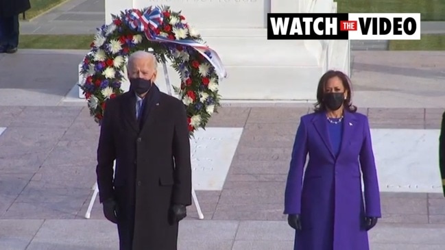 President Biden and VP Harris attend ceremony at the Tomb of the Unknown Soldier