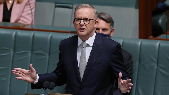 Opposition Leader Anthony Albanese’s budget reply speech had a simple theme: Labor cares. Picture: NCA NewsWire/Gary Ramage