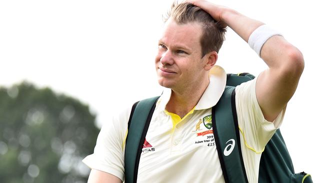 Steve Smith got out slogging in Australia’s tour match. Picture: Getty Images