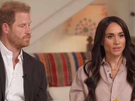 Prince Harry and Meghan Markle in their first US TV interview since their explosive 2021 chat with Oprah Winfrey. Picture: CBS