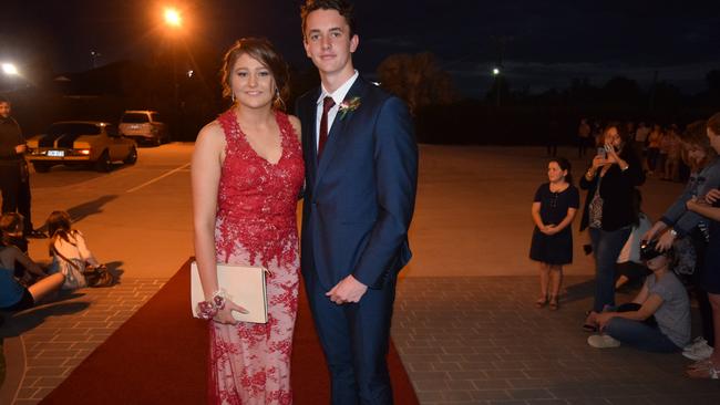 Jess Collinson and John Watkins at the St John's Formal at the Explorer's Inn in Roma.