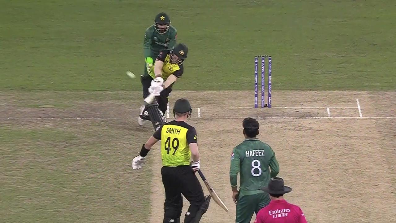 David Warner smacked this delivery for six. Photo: Kayo Sports