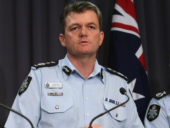 Australian Federal Police Commissioner Andrew Colvin at Parliament House in Canberra. Picture Kym Smith