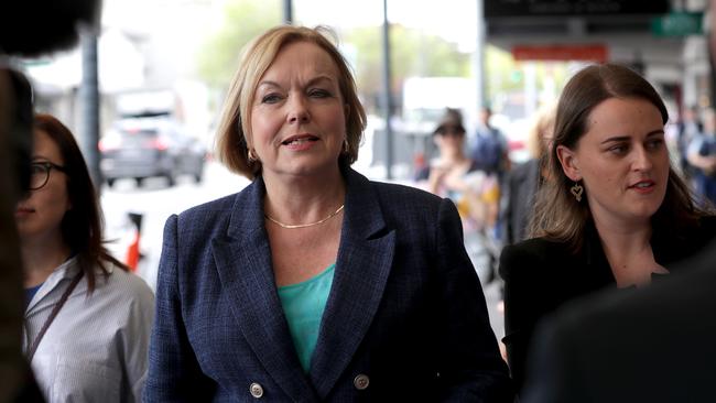 Judith Collins during a street walk in Auckland last week. Picture: Getty Images