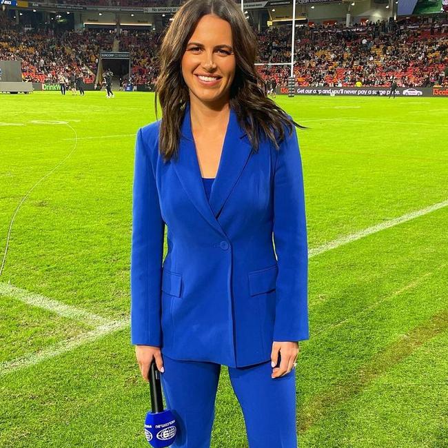 Mason is a sideline reporter and hosts the Sunday Footy Show.