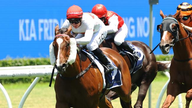 SYDNEY, AUSTRALIA - DECEMBER 21: Tim Clark riding Rapt wins   Race 3 Midway during Sydney Racing at Royal Randwick Racecourse on December 21, 2024 in Sydney, Australia. (Photo by Jeremy Ng/Getty Images)