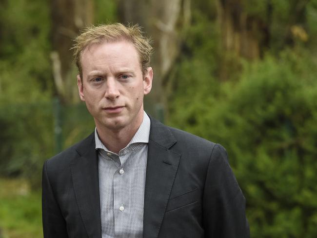 Environment Minister David Speirs is seen during a press conference at Cleland Wild Life Sanctuary, Monday, February 3, 2020. (AAP Image/Roy VanDerVegt) NO ARCHIVING