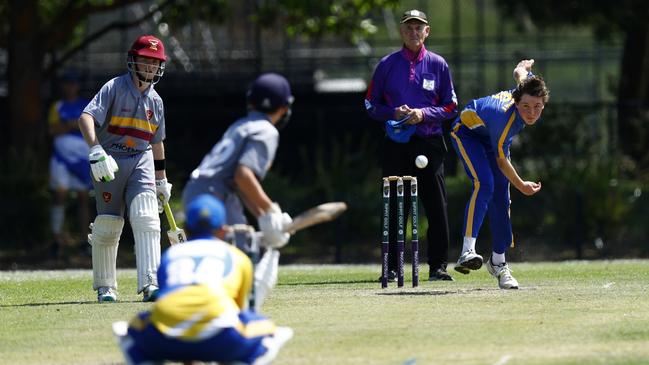 Stockton v Belmont in the semi-final of the 2024 SG Moore Cup cricket competition at Harker Oval. Picture: Michael Gorton