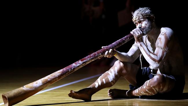 Listen to the sounds of the didgeridoo (actual artist not pictured). Picture: MARK KOLBE/GETTY Images)