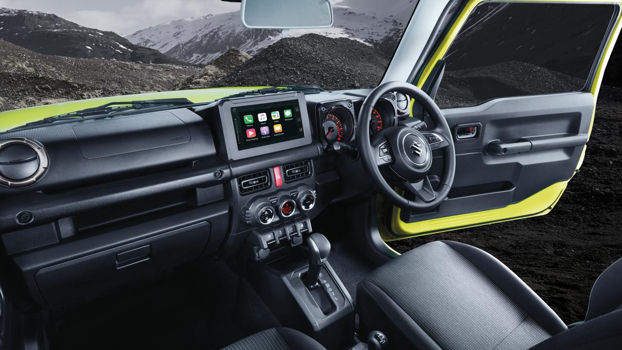 The Jimny’s interior is pleasant but simple.