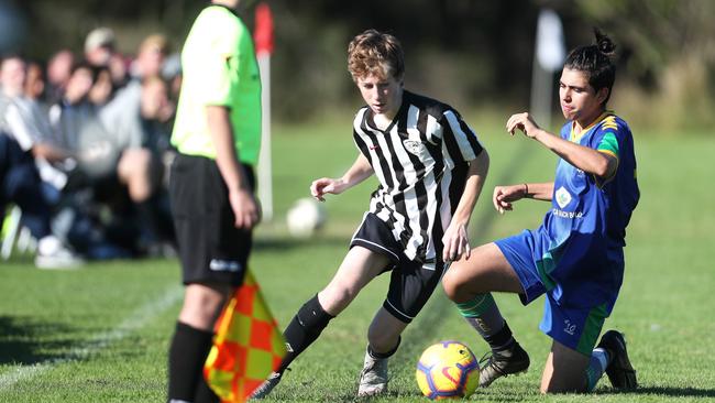 Killarney take on table-topping Avoca in the 16A Youth Football competition at Edsacc last weekend. Picture: Sue Graham