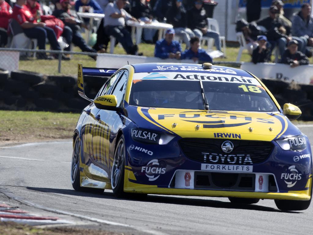 Mark Winterbottom of Team Irwin Racing driving a Holden ZB Commodore qualifies for Pole Position at Symmons Plains. PICTURE CHRIS KIDD