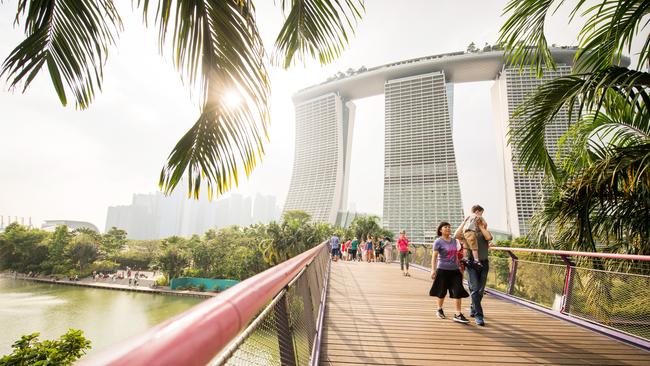 The Marina Bay Sands Hotel in Singapore, which is tipped to be one of Australia’s next travel destinations. Picture: iStock