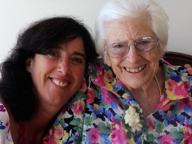 Aged Care Matters Director Sarah Russell with her mum Joan, who died in 2015. Dr Russell is an advocate for those in aged care. Picture: Supplied.