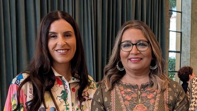 Academic Randa Abdel-Fattah with Greens senator Mehreen Faruqi last week. Picture: Instagram