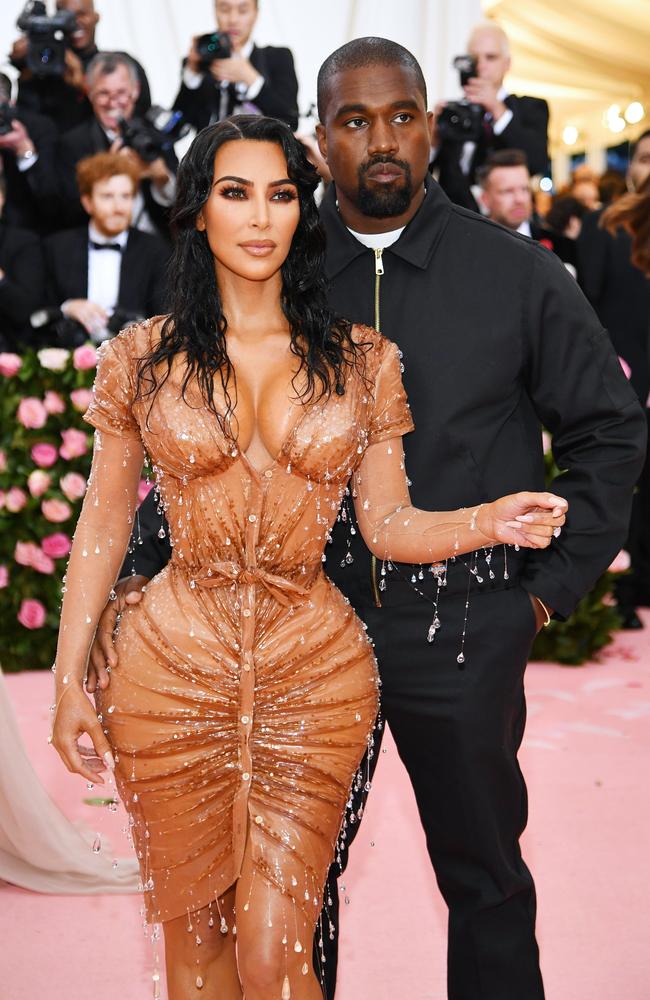 Kim Kardashian and Kanye West had a huge fight before this appearance at the 2019 Met Gala in New York. Picture: Getty Images