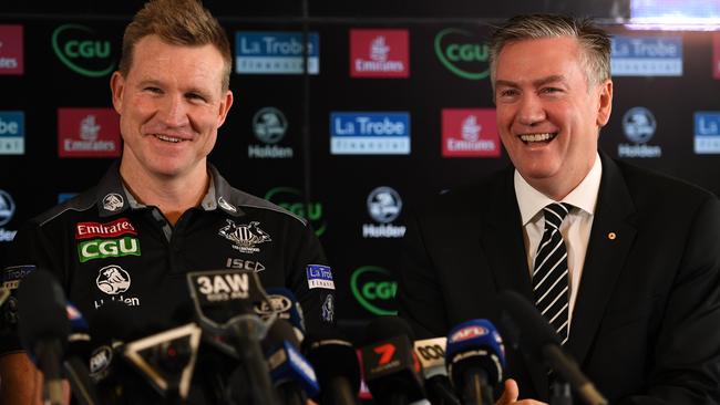 Collingwood coach Nathan Buckley and club president Eddie McGuire.