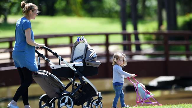 Cost-of-living pressures are causing families to delay having children. Picture: Steve Tanner