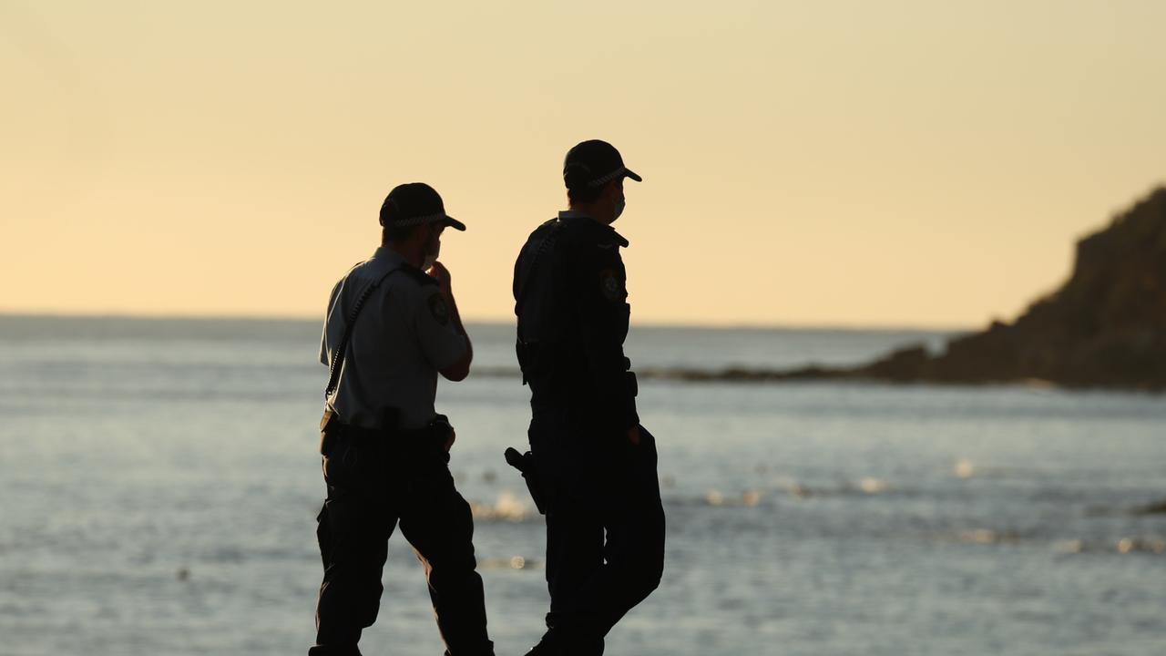 Police patrolling the beaches in Sydney. Picture: John Grainger