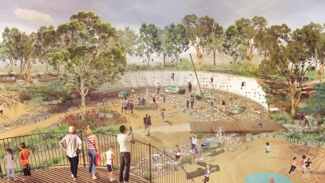 A climbing wall will form part of the new facilities for children. Source: Murray Bridge Council