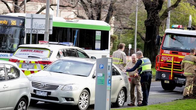 There were some lane closures as emergency services attended the scene. Picture: Andrew Tauber